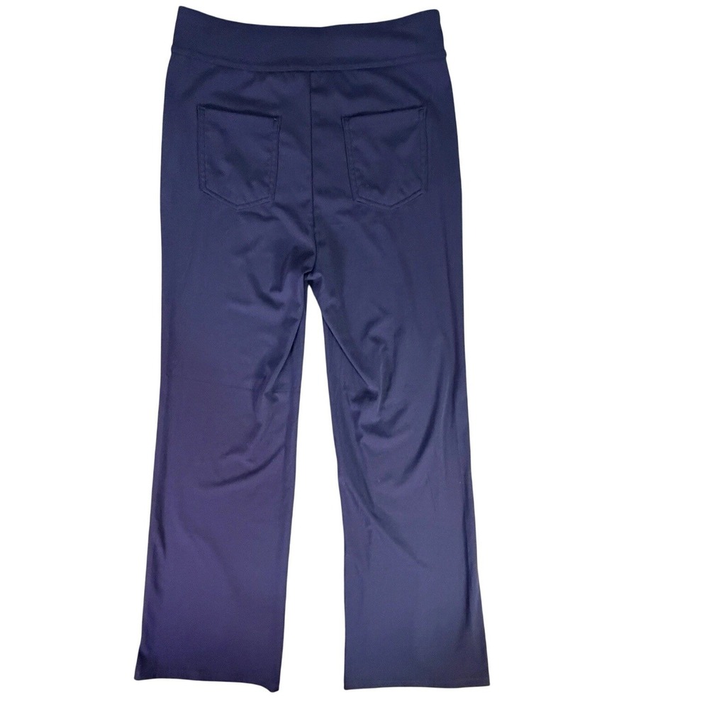 Navy‎ Blue Button Front Wide Leg Pants Women's Size Small Polyester Spandex - Picture 7 of 7